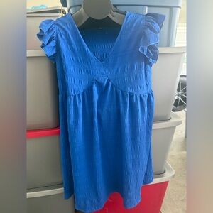 Blue Ruffled Sleeve Top mp29